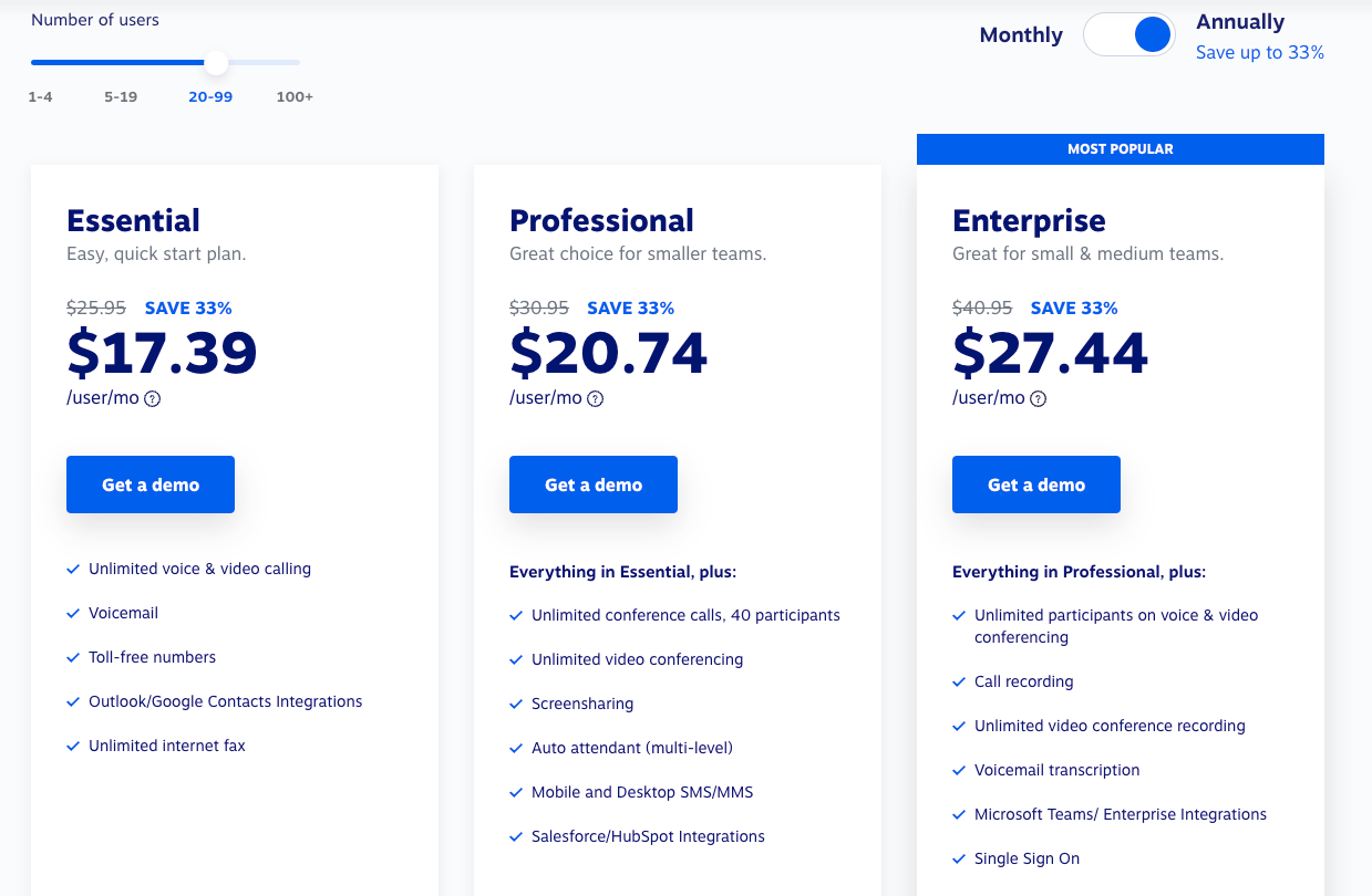 Nextiva pricing plans