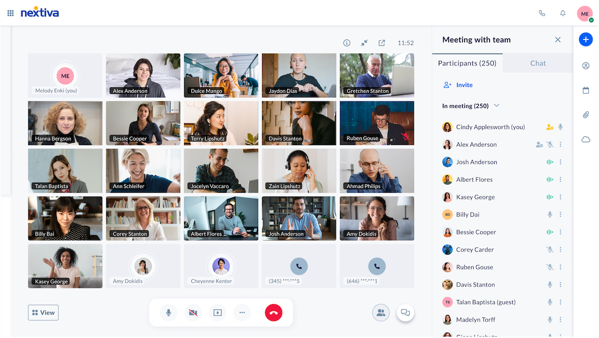 Nextiva's video chat feature