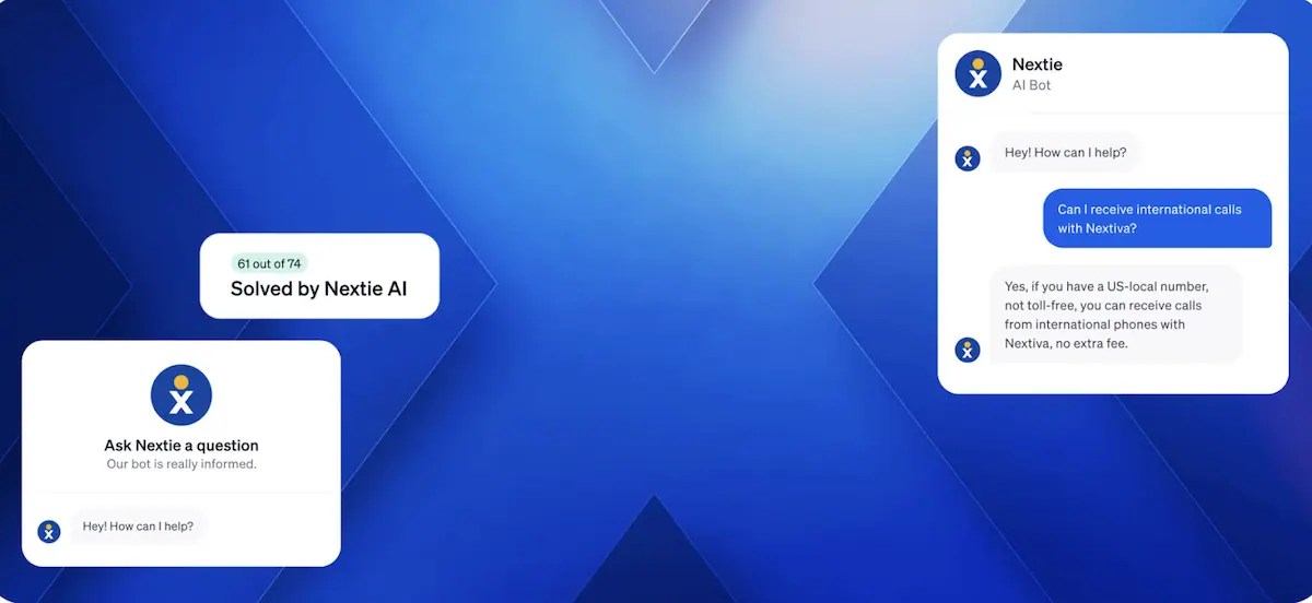 Nextiva's Nextie chatbots for websites