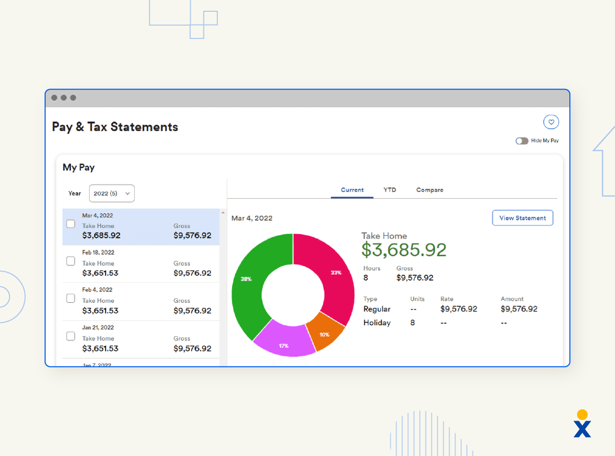 Screenshot of ADP workforce management system