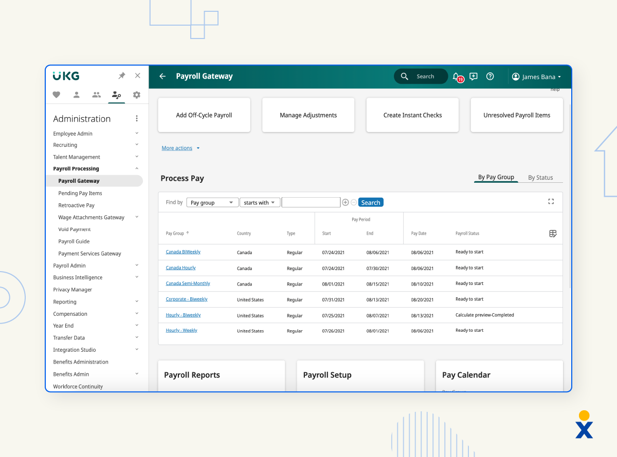 Screenshot of UKG Pro workforce management system