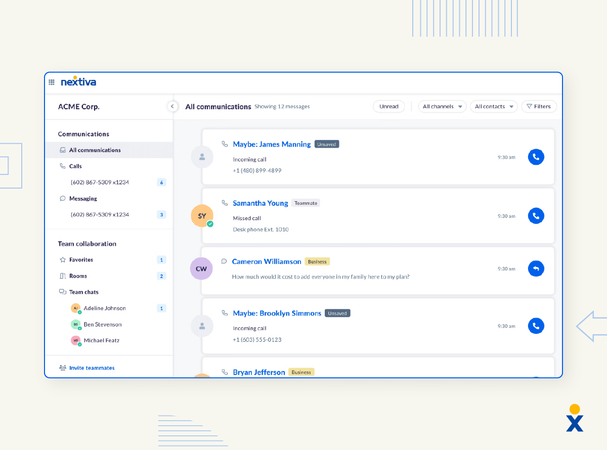 Screenshot of Nextiva workforce management system