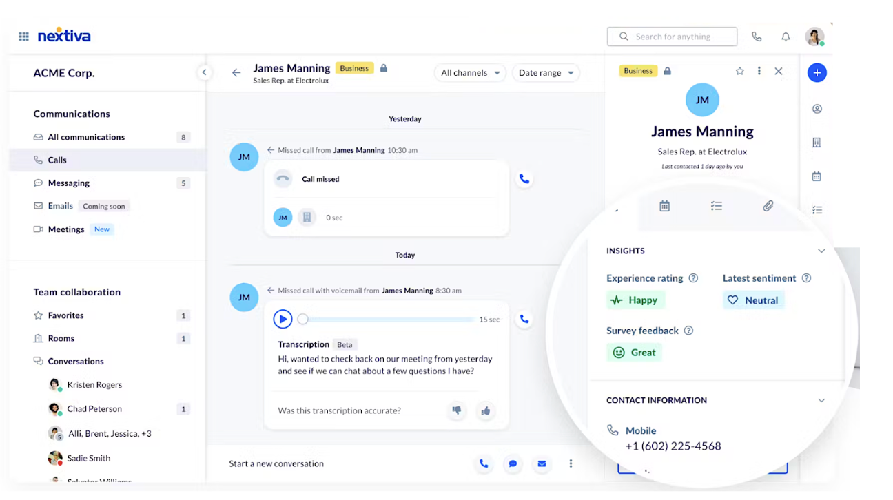 Nextiva Unified Customer Experience Management Platform