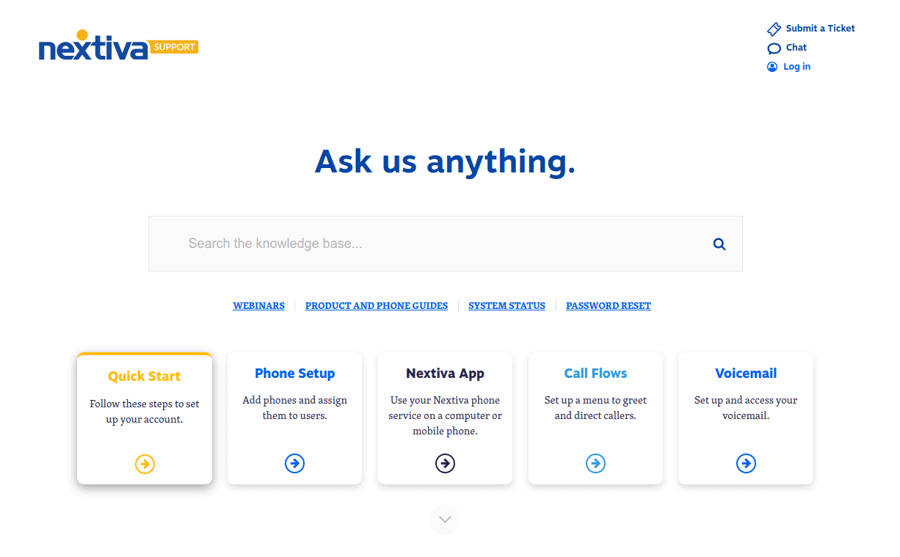 Nextiva self-service help