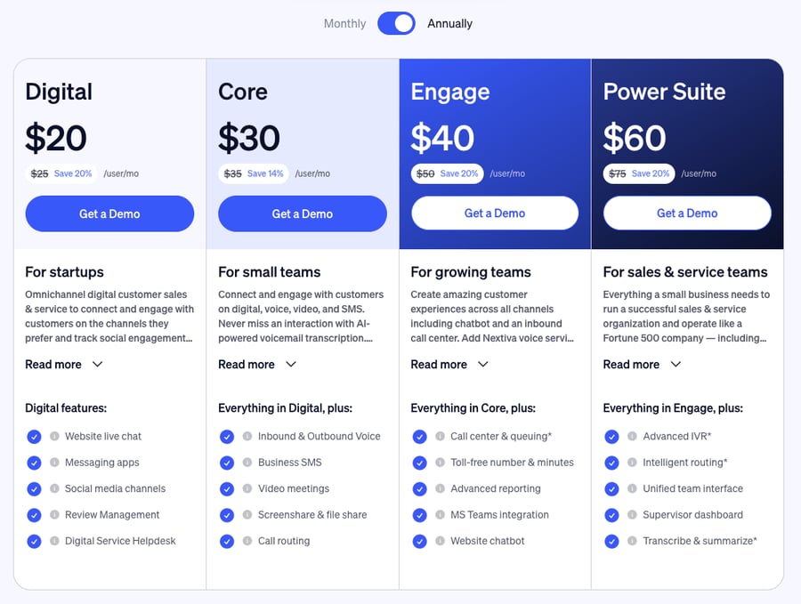 nextiva pricing plans