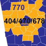 Area Codes 404, 470, 678, and 770